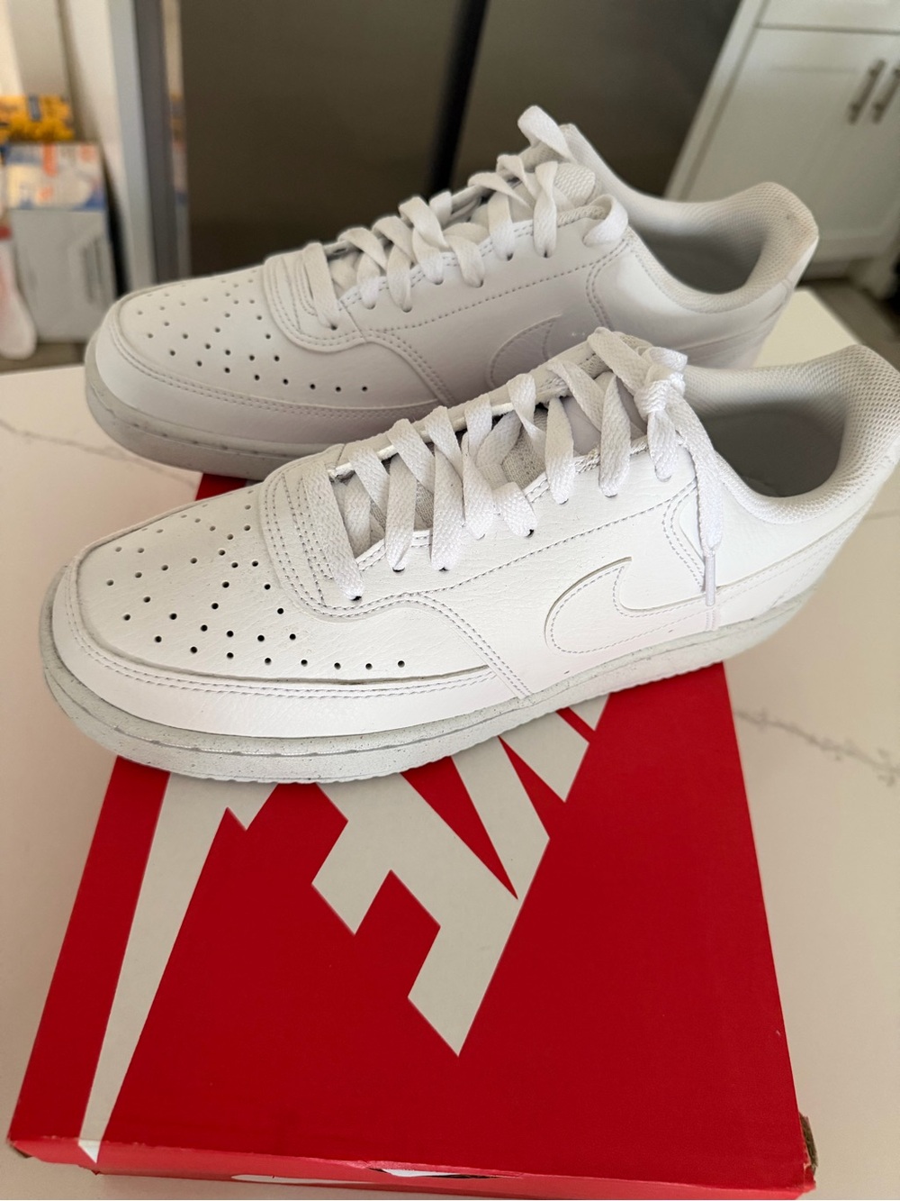 Nike White/Grey Bottom Airforce Ones Sneakers - Picture 4 of 5